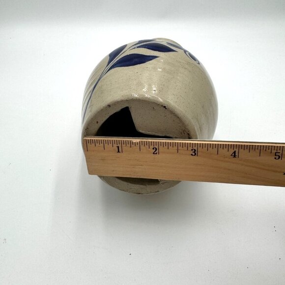 Vintage Williamsburg Pottery BIRD HOUSE Cobalt Blue Salt Glazed Bottle Shape - Picture 12 of 12